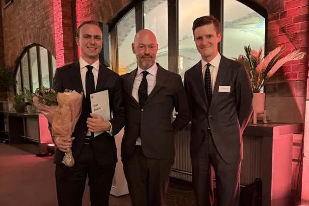 Max Bodin vid prisutdelningen. Foto.