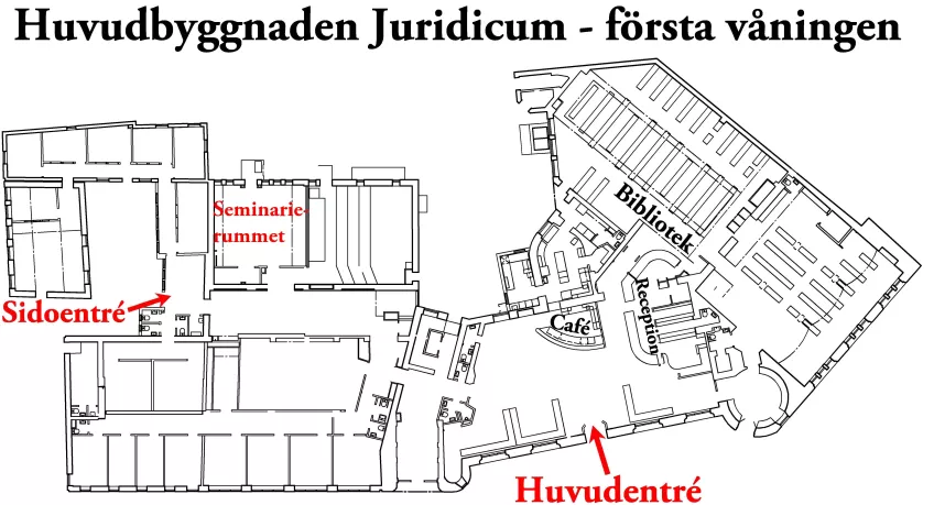 Karta första våningen juridicum