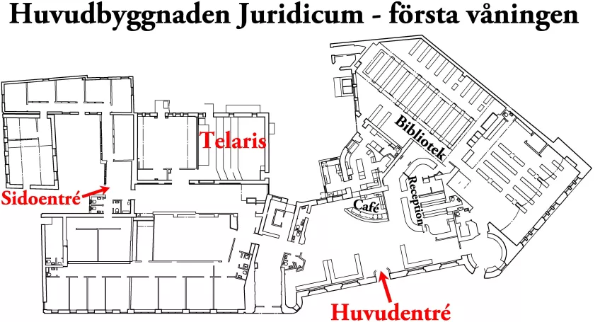 Karta första våningen juridicum