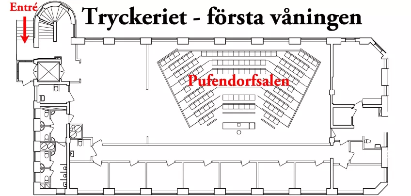 Karta första våningen Tryckeriet.