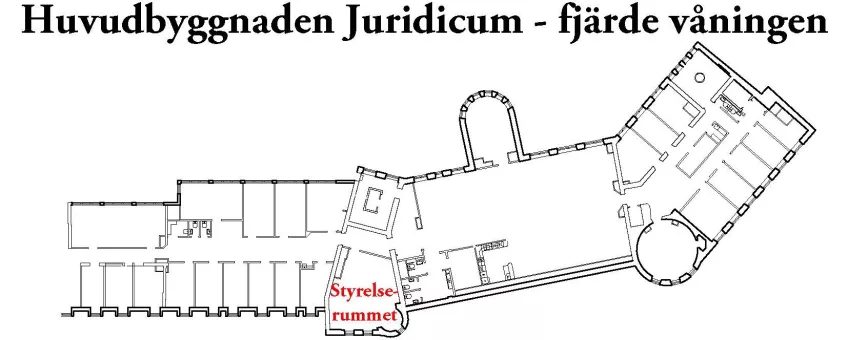 Karta fjärde våningen Juridicum.